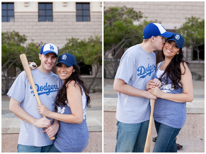 NEMA_Photography_San_Diego_Padres_theme_LA_dodgers_theme_engagement_USD_college_Campus