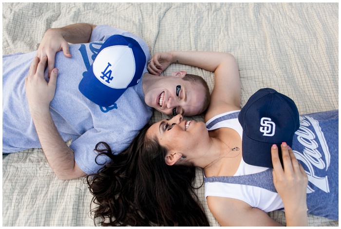 NEMA_Photography_San_Diego_Padres_theme_LA_dodgers_theme_engagement_USD_college_Campus