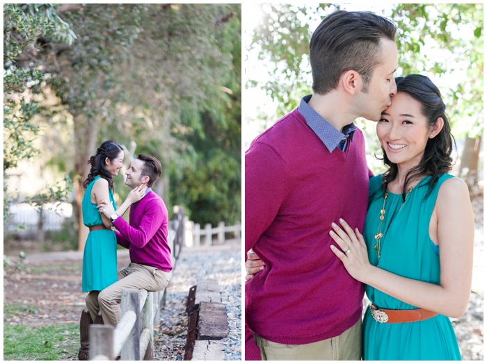 San Diego photographer, wedding photographer, old poway park, engaement session, color, outfits, love, fun, joy, laughter, coordinating outfits, nature_4713.jpg
